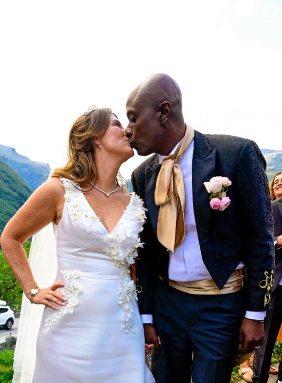 C'était le mariage de l'été en Norvège...Princess Martha Louise, Durek Verrett on the Red Carpet for the wedding of the Norwegian Princess and the American self-proclaimed shaman at Hotel Union in Geiranger, Norway. Photo by Mischa Schoemaker/ABACAPRESS.COM