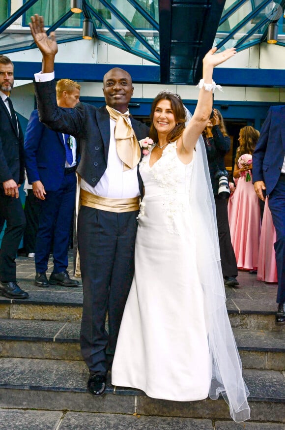 La princesse Martha Louise, Durek Verrett sur le tapis rouge du mariage de la princesse norvégienne et du chaman américain autoproclamé à l'hôtel Union à Geiranger, Norvège. 31 août 2024. Photo par Mischa Schoemaker/ABACAPRESS.COM