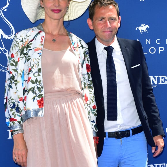 Géraldine Maillet et son compagnon Daniel Riolo - 168ème Prix de Diane Longines à l'hippodrome de Chantilly, France, le 18 juin 2017. © Giancarlo Gorassini/Bestimage