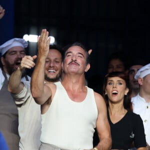 Jean Dujardin, Zaz et Vianney - Cérémonie d'ouverture de la Coupe du Monde de Rugby France 2023 avant le match de la Poule A entre la France et la Nouvelle-Zélande au Stade de France à Saint-Denis le 8 septembre 2023. © Dominique Jacovides/Bestimage