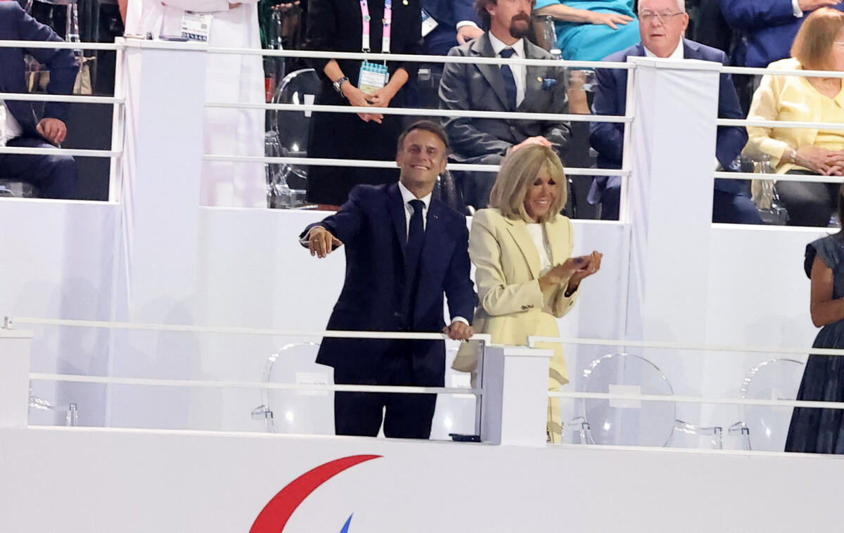 Photo : Le président Emmanuel Macron et sa femme Brigitte Macron lors ...
