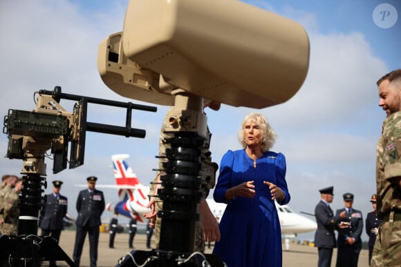 La Reine Camilla, Commodore honoraire de l'air, lors de sa visite à RAF Leeming, Northallerton, pour rencontrer le personnel militaire et leurs familles et s'informer sur l'aide sociale qui leur est offerte, vendredi 6 septembre 2024.
Photo par Phil Noble/PA Wire/ABACAPRESS.COM