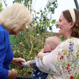 La Reine Camilla, Commodore honoraire de l'air, rencontre un bénévole dans le jardin familial lors de sa visite à RAF Leeming, Northallerton, pour rencontrer le personnel militaire et leurs familles et s'informer sur l'aide sociale qui leur est offerte, le vendredi 6 septembre 2024.
Photo par Phil Noble/PA Wire/ABACAPRESS.COM