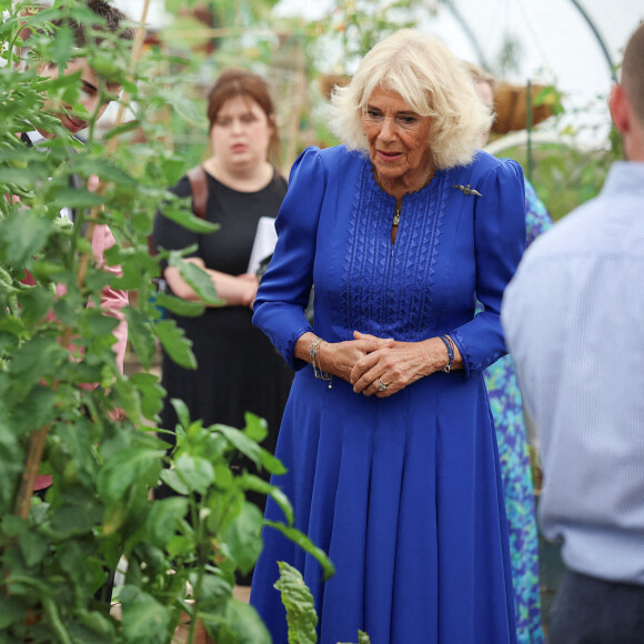 Mais qu'à cela ne tienne ! La belle-mère des princes William et Harry a visiblement été enchantée de son déplacement.
La Reine Camilla, Commodore honoraire de l'armée de l'air, visite les jardins familiaux lors de sa visite à la RAF Leeming, Northallerton, pour rencontrer les militaires et leurs familles et s'informer sur l'aide sociale qui leur est offerte, le vendredi 6 septembre 2024.
Photo par Phil Noble/PA Wire/ABACAPRESS.COM
