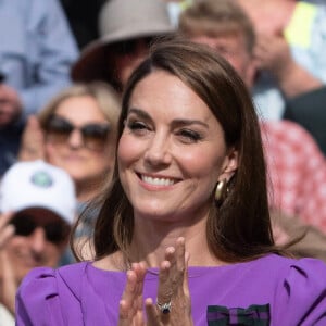 La princesse Catherine de Galles lors de la finale Hommes du tournoi de tennis de Wimbledon. Le 14 juillet 2024  