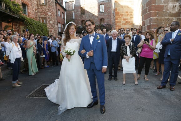 Mariage de Thomas Hollande et de la journaliste Emilie Broussouloux l'église de Meyssac en Corrèze, près de Brive, ville d'Emiie. Le 8 Septembre. © Patrick Bernard-Guillaume Collet / Bestimage