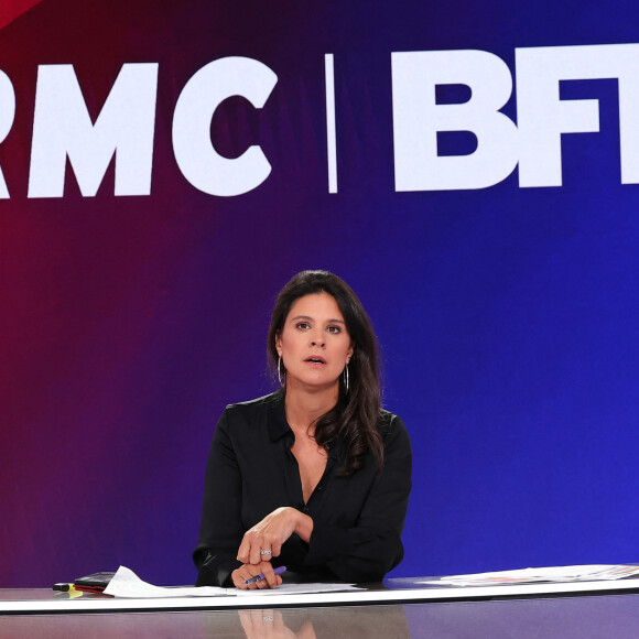 Après le mercato, place à la rentrée médias.
Apolline de Malherbe lors de la conférence de presse de rentrée BFM TV. - RMC du groupe Altice France à Paris, France. © Coadic Guirec/Bestimage