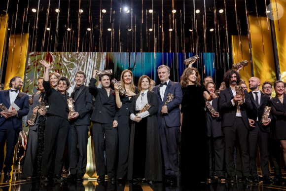 Arieh Worthalter (César du meilleur acteur pour " Le Procès Goldman "), Adèle Exarchopoulos (César de la meilleure actrice dans un second rôle pour " Je Verrai Toujours Vos Visages ", Sandra Hüller, César de la meilleure actrice pour Anatomie d'une chute", Marie-Ange Luciani, David Thion, Dali Benssalah, Justine Triet, César de la meilleure réalisation Pour "Anatomie D'une Chute", César du meilleur scénario original Pour "Anatomie D'une Chute", César du meilleur film Pour "Anatomie D'une Chute", Agnès Jaoui (César d'Honneur), Christopher Nolan (César d'Honneur), Valérie Lemercier (présidente des César 2024), Alice Douard (César Du Meilleur Film De Court Métrage De Fiction pour " L'attente "), Andrea Laszlo De Simone (César de la meilleure musique originale pour " Le Règne Animal "), Jean-Baptiste Durand (César du meilleur premier film pour " Chien de la casse "), Gala Hernandez Lopez (César Du Meilleur Film De Court Métrage Documentaire pour " La Mécanique Des Fluides ") - 49ème édition de la cérémonie des César à l'Olympia à Paris le 23 février 2024 © Dominique Jacovides / Olivier Borde / Bestimage 