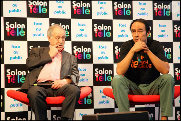 Eugène Saccomano et Didier Roustan - Premier salon de la télévision à Paris, Porte de Versailles.