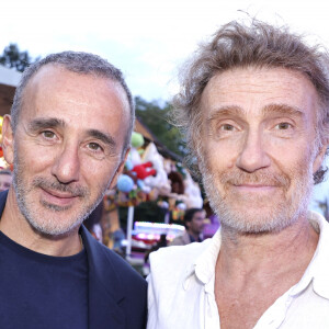 Elie Semoun et Thierry Frémont lors de L'inauguration de la fête à NeuNeu dans le Bois de Boulogne à Paris, France, le 6 septembre 2024. © Cédric Perrin/Bestimage