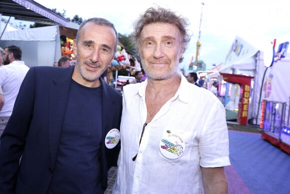 Elie Semoun et Thierry Frémont lors de L'inauguration de la fête à NeuNeu dans le Bois de Boulogne à Paris, France, le 6 septembre 2024. © Cédric Perrin/Bestimage