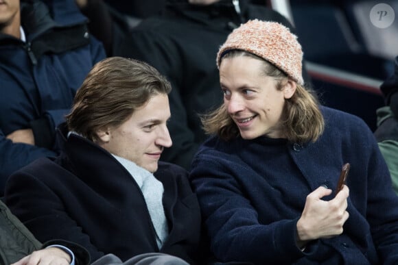 Pierre Sarkozy, Jean Sarkozy dans les tribunes lors du match de Champions League "PSG - Galatasaray (5-0)" au Parc des Princes à Paris, le 11 décembre 2019. © Cyril Moreau/Bestimage 