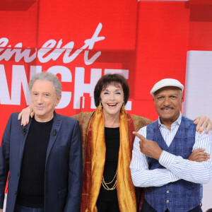 Exclusif - Francis Perrin, Corinne Touzet, Michel Drucker, Anny Duperey, Pascal Legitimus - Enregistrement de l'émission "Vivement Dimanche", présentée par M.Drucker et diffusée le 15 septembre sur France 3. Le 10 septembre 2024 © Guillaume Gaffiot / Bestimage 