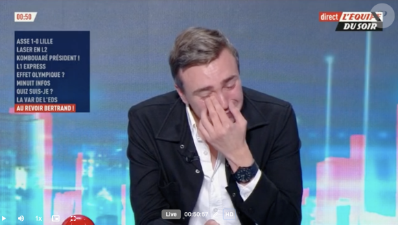 Betrand Latour, le journaliste de l'Equipe TV craque en faisant ses adieux.