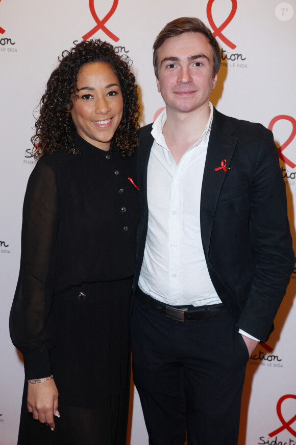 Virginie Sainsily and Bertrand Latour attends the Sidaction 2024 Launch event at Theatre Edouard VII on March 04, 2024 in Paris, France. Photo by Jerome Domine/ABACAPRESS.COM 