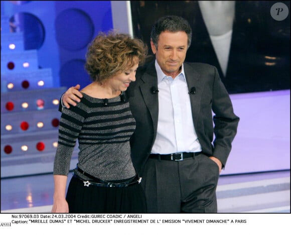 Mireille Dumas avec Michel Drucker dans Vivement Dimanche.