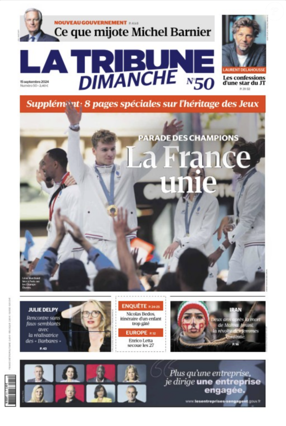 La Une de "La Tribune Dimanche"