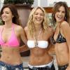 Miranda Kerr, Candice Swanepoel et Alessandra Ambrosio à l'anniversaire du catalogue maillots de bain de Victoria's Secret. Le 25 mars à Los Angeles