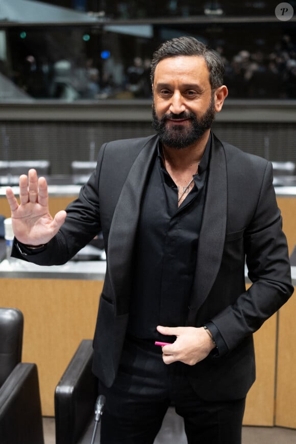 L'animateur Cyril Hanouna assiste à une séance devant la commission d'enquête parlementaire sur l'attribution des fréquences TV, à l'Assemblée nationale à Paris, le 14 mars 2024. L'animateur de "Touche pas a mon poste" sur la chaîne C8 a été sanctionné par l'Arcom pour un montant total de 7,5 millions d'euros. Photo par Raphael Lafargue/ABACAPRESS.COM