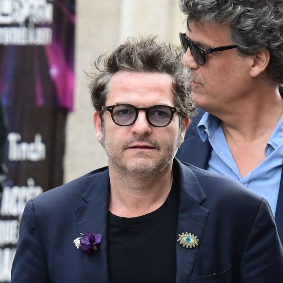 Matthieu Chedid (le chanteur M) - Arrivées des célébrités aux obsèques de Jane Birkin en l'église Saint-Roch à Paris. Le 24 juillet 2023