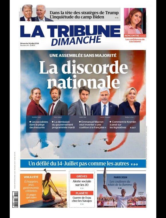 "La Tribune Dimanche", 14 juillet 2024.