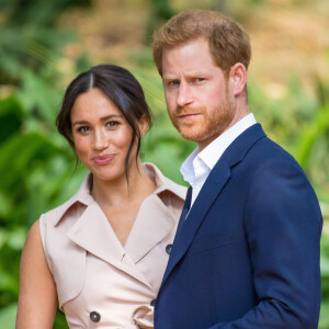 Le prince Harry, duc de Sussex et son épouse Meghan Markle, duchesse de Sussex probablement dans leur villa de Montecito, en Californie.