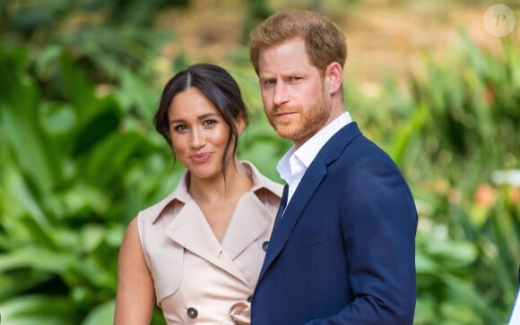 Le prince Harry, duc de Sussex et son épouse Meghan Markle, duchesse de Sussex probablement dans leur villa de Montecito, en Californie.