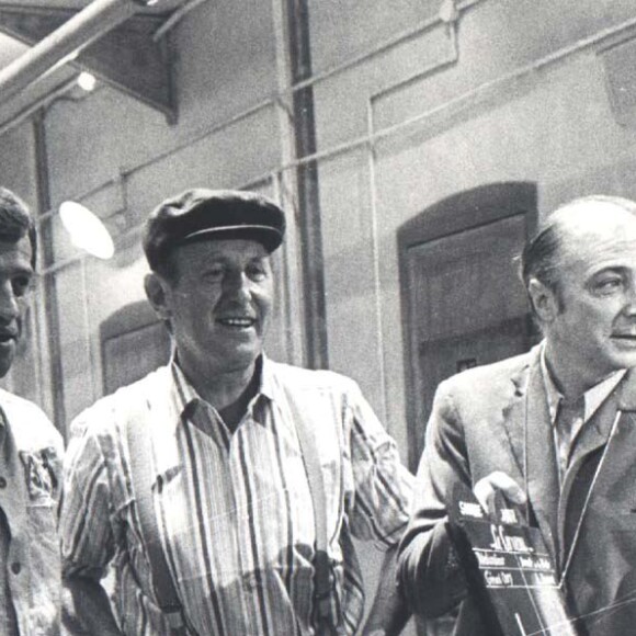 Belmondo, Bourvil et Gérard Oury sur le tournage de "Plein pied".