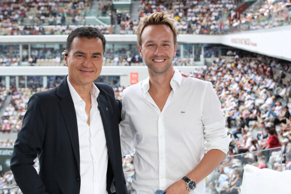 Exclusif - Laurent Luyat et Cyril Féraud - Plateau de France Télévision lors des Internationaux de France de Tennis de Roland Garros 2023 - Jour 15 à Paris le 11 Juin 2023. © Bertrand Rindoff / Bestimage