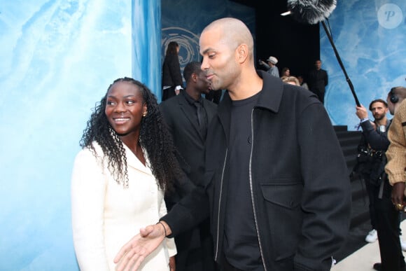 La Championne Olympique Paris 24, Clarisse Agbegnenou et Tony Parker - Célébrités au Défilé Dior, Collection Prêt-à-porter Printemps / Eté 2025 dans le cadre de la Fashion Week de Paris, France, le 24 Septembre 2024. © Bertrand Rindoff / Bestimage 