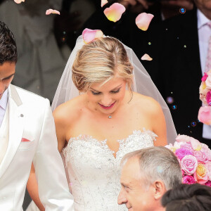 Mariage de Raphaël Varane et Camille Tytgat à la mairie du Touquet puis en l'église Sainte-Jeanne d'Arc le 20 juin 2015