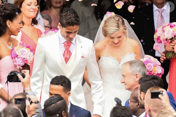 Mariage de Raphaël Varane et Camille Tytgat à la mairie du Touquet puis en l'église Sainte-Jeanne d'Arc le 20 juin 2015