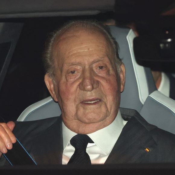 Le roi Juan Carlos - Sorties de la famille royale d'Espagne aux obsèques de Fernandez de Araoz à Madrid. Le 9 septembre 2024  Exit of the Spanish royal family to the funeral of Fernandez de Araoz in Madrid. On September 9, 2024, in Madrid (Spain). 