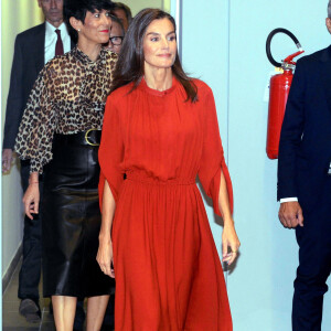 La reine Letizia d'Espagne participe à la "Rencontre annuelle de la Journée mondiale de recherche sur le cancer" à Milan, le 26 septembre 2024. © Zuma Press / Bestimage