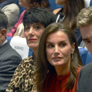 La reine Letizia d'Espagne participe à la "Rencontre annuelle de la Journée mondiale de recherche sur le cancer" à Milan, le 26 septembre 2024. © Zuma Press / Bestimage 