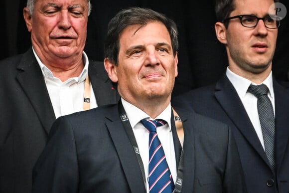 "Là où j'ai fait une erreur, et je m'en suis excusé après, c'est que j'ai mal compris les attentes de la famille", explique Florian Grill à L'Équipe

Florian Grill en tribunes lors de la finale de rugby Top 14 opposant le Stade Toulousain Rugby (Toulouse) au Stade Rochelais (La Rochelle) au Stade de France à Saint-Denis, Seine Saint-Denis, le 17 juin 2023. Toulouse a gagné 29-26. © Matthieu Mirville/Bestimage