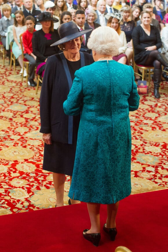 Maggie Smith et Elizabeth II. Photo by Dominic Lipinski/PA Photos/ABACAPRESS.COM