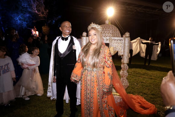 Exclusif - Francky Vincent et Aziza El Batri - Mariage de Francky Vincent et Aziza El Batri dans leur domaine de Sinceny dans l'Aisne le 28 septembre 2024. © Cédric Perrin / Bestimage 