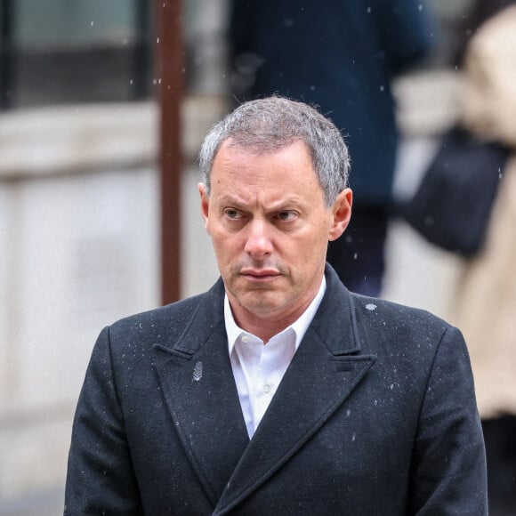 Marc-Olivier Fogiel - Obsèques de l'ancien ministre de la Culture Frédéric Mitterrand en l'Église Saint-Thomas d'Aquin à Paris. Le 26 mars 2024 © Jacovides-Moreau / Bestimage