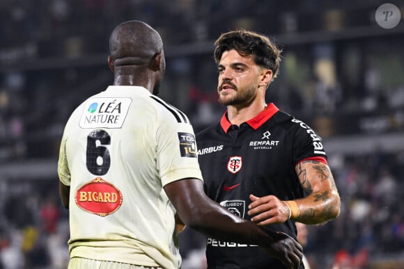 Romain Ntamack - Le Stade toulousain s’impose face au Stade Rochelais (39-23) au Matmut Atlantique lors de la première demi-finale du championnat de Top 14 et se hisse en finale. ( Photo federico pestellini / panoramic )