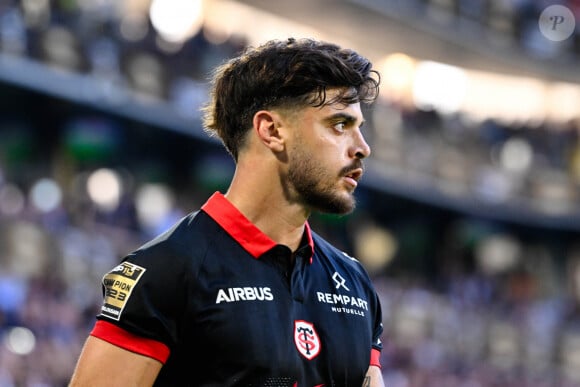 Romain Ntamack - Le Stade toulousain s’impose face au Stade Rochelais (39-23) au Matmut Atlantique lors de la première demi-finale du championnat de Top 14 et se hisse en finale. ( Photo federico pestellini / panoramic )