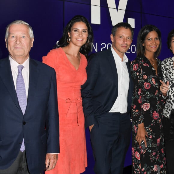 Marc-Olivier Fogiel, PDG de BFM.TV, Aurélie Casse, Ruth Elkrief, Apolline de Malherbe, Alain Duhamel, Adeline François - Conférence de presse de rentrée de BFM.TV à Paris le 5 septembre 2019. © Guirec Coadic / Bestimage