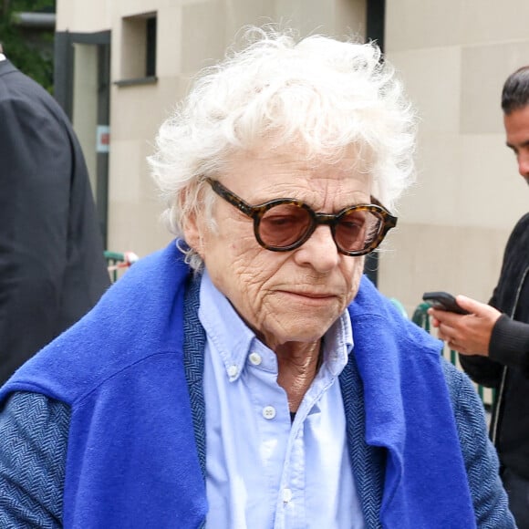 Exclusif - Josée Dayan - Obsèques du producteur François Bennaceur (Ben Naceur) au cimetière ancien de Neuilly-sur-Seine, France, le 13 mai 2024. 