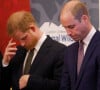 William et Harry ont eu une place de chouchous dans le coeur de leur grand-mère Elizabeth II
Le prince William, duc de Cambridge, et le prince Harry, duc de Sussex, lors de la conférence "Illegal Wildlife Trade" au palais St James à Londres.