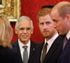 Mais cela n'a pas duré longtemps, ils se sont fait piquer la place
Le prince William, duc de Cambridge, et le prince Harry, duc de Sussex, lors de la conférence "2018 Illegal Wildlife Trade" au palais St James à Londres. Le 10 octobre 2018 