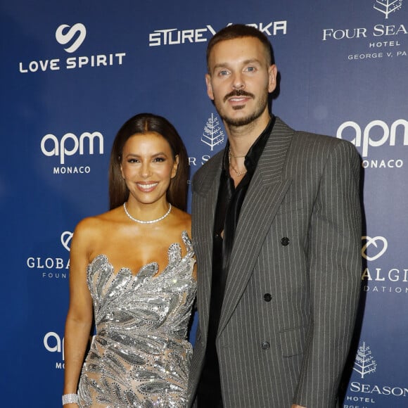 Eva Longoria et Matt Pokora (M Pokora) au photocall de la 12ème édition de la soirée Global Gift Gala à l'hôtel Four Seasons George V à Paris le 5 octobre 2024. © Marc-Ausset Lacroix / Bestimage 