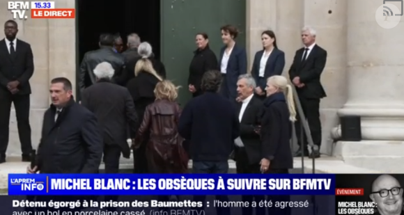 La troupe du Splendid arrive aux obsèques de Michel Blanc en l'église Sainte Eustache le 10 octobre 2024