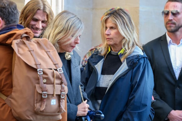 Karin Viard, Virginie Couperie-Eiffel - Sortie des Obsèques de Michel Blanc en l'église Saint-Eustache à Paris, le 10 octobre 2024. © Moreau / Jacovides / Bestimage