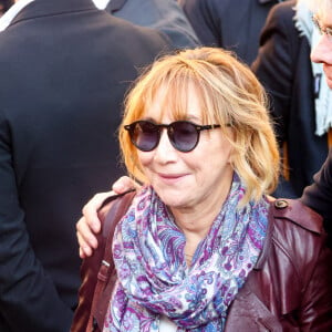 Marie-Anne Chazel - Sortie des Obsèques de Michel Blanc en l'église Saint-Eustache à Paris, le 10 octobre 2024. © Moreau / Jacovides / Bestimage