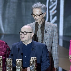 Rétro - Décès de Michel Blanc - Un César spécial pour la troupe du Splendid, Josiane Balasko, Michel Blanc, Thierry Lhermitte, Marie-Anne Chazel sur scène lors de la 46ème cérémonie des César à l'Olympia à Paris le 12 mars 2021. © Pierre Villard/ Pool / Bestimage  46th Cesar Film Awards 2021 ceremony at Olympia in Paris on March 12th, 2021 